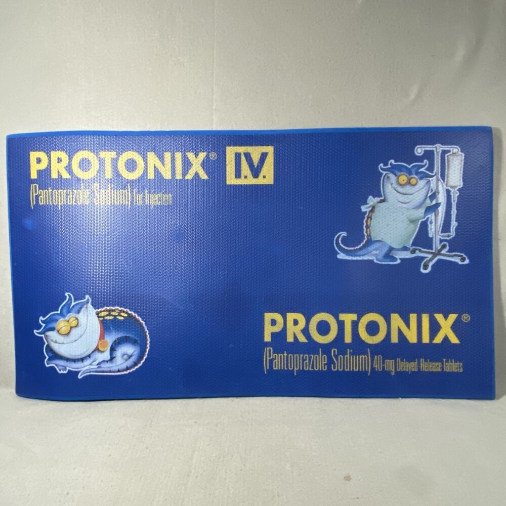 Vintage Protonix Pharmaceutical Drug Rep Blue Foam Floor Mat Pad 22 x 39